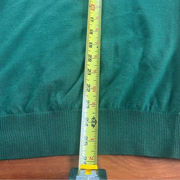 Belford Men 100% Extrafine Merino Wool. Size L Green Quarter zip St Patrick’s - Picture 10 of 10